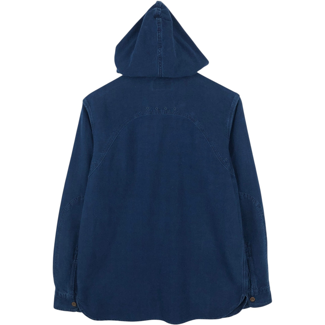 Ralph Lauren CLASSIC FIT INDIGO Hooded Long-Sleeve Cotton Shirt (Men's Size S) cotton Indigo Vintage Second Hand