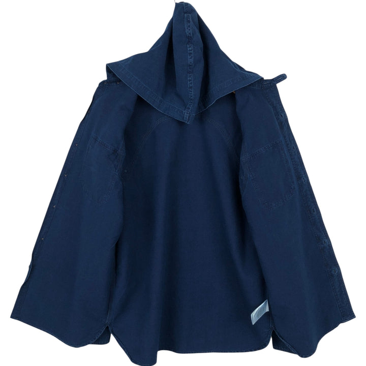 Ralph Lauren CLASSIC FIT INDIGO Hooded Long-Sleeve Cotton Shirt (Men's Size S) cotton Indigo Vintage Second Hand