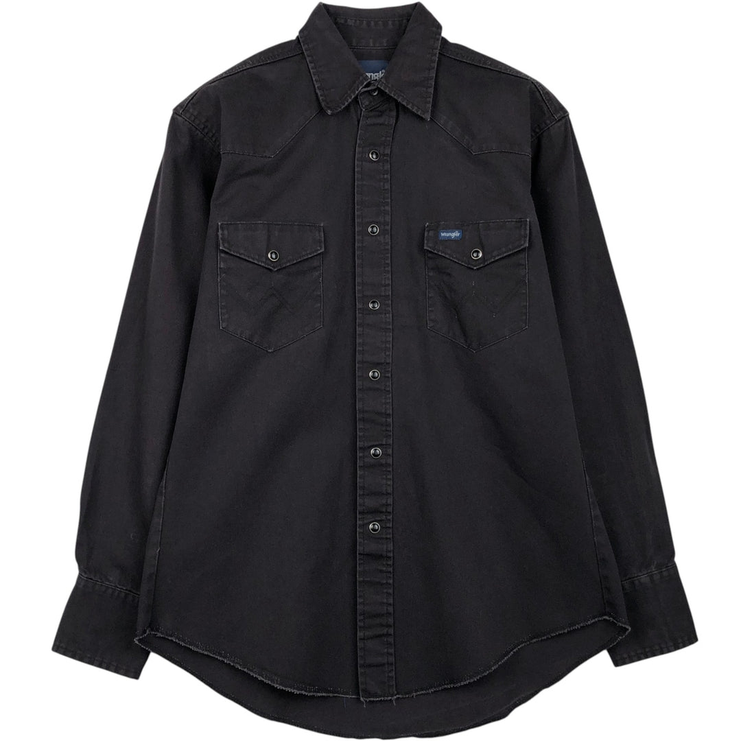 Wrangler Long-Sleeve Western Shirt, Men's Size L (approx.) unclear black type Vintage Second Hand