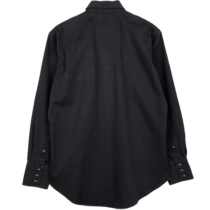 Wrangler Long-Sleeve Western Shirt, Men's Size L (approx.) unclear black type Vintage Second Hand