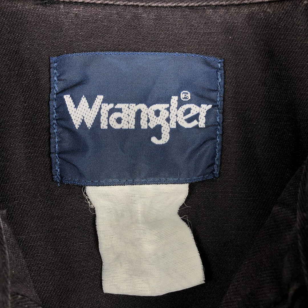 Wrangler Long-Sleeve Western Shirt, Men's Size L (approx.) unclear black type Vintage Second Hand