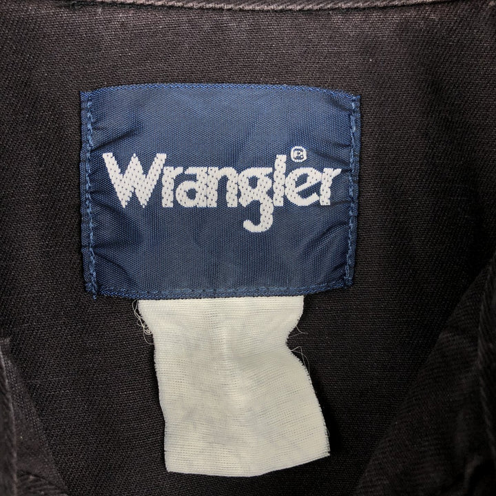 Wrangler Long-Sleeve Western Shirt, Men's Size L (approx.) unclear black type Vintage Second Hand