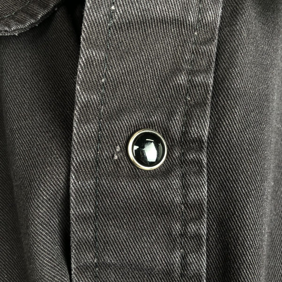 Wrangler Long-Sleeve Western Shirt, Men's Size L (approx.) unclear black type Vintage Second Hand