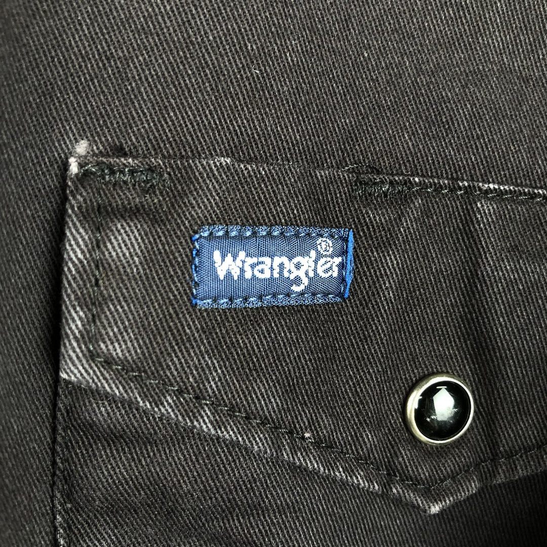 Wrangler Long-Sleeve Western Shirt, Men's Size L (approx.) unclear black type Vintage Second Hand