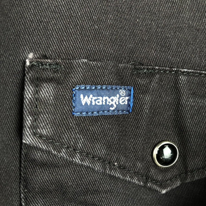 Wrangler Long-Sleeve Western Shirt, Men's Size L (approx.) unclear black type Vintage Second Hand