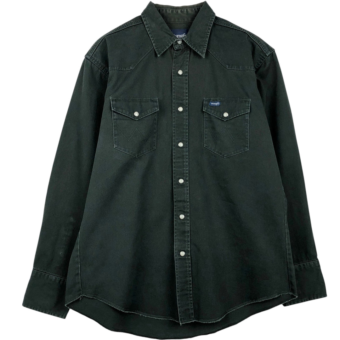 Wrangler Long-Sleeve Western Shirt, Men's Size XL (approx.) unclear Green type dark green Vintage Second Hand