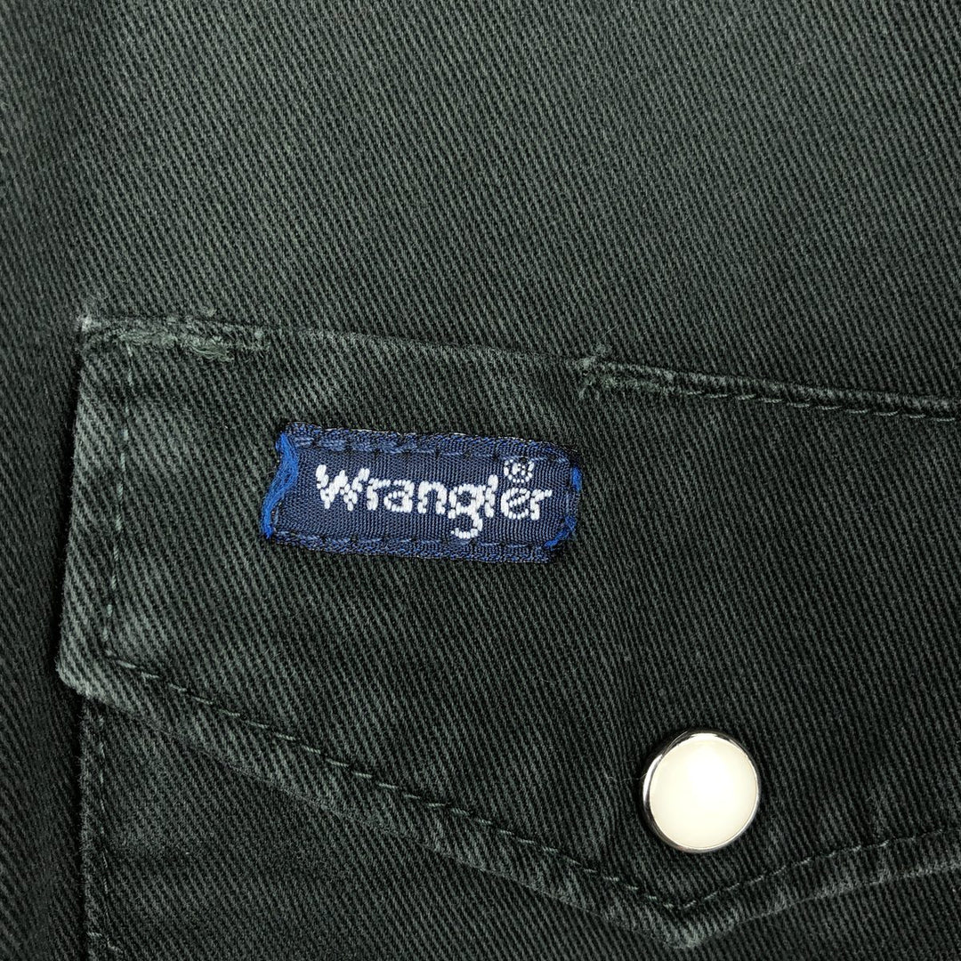 Wrangler Long-Sleeve Western Shirt, Men's Size XL (approx.) unclear Green type dark green Vintage Second Hand