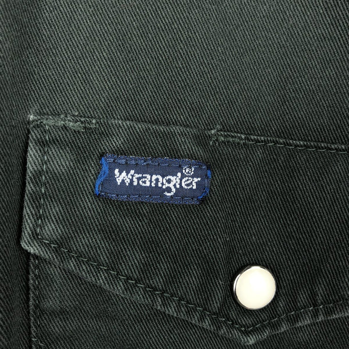 Wrangler Long-Sleeve Western Shirt, Men's Size XL (approx.) unclear Green type dark green Vintage Second Hand