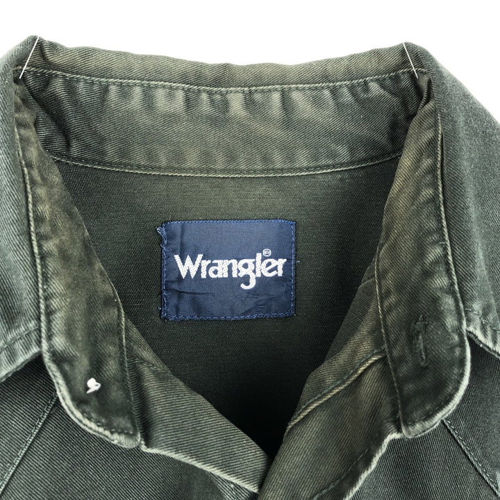 Wrangler Long-Sleeve Western Shirt, Men's Size XL (approx.) unclear Green type dark green Vintage Second Hand