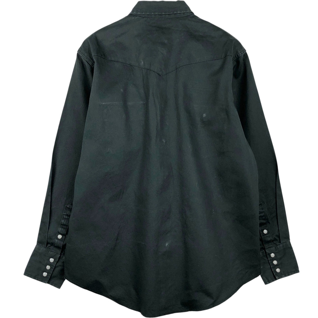 Wrangler Long-Sleeve Western Shirt, Men's Size XL (approx.) cotton Green type dark green Vintage Second Hand