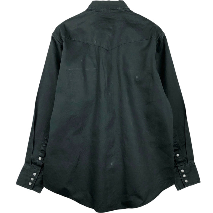 Wrangler Long-Sleeve Western Shirt, Men's Size XL (approx.) cotton Green type dark green Vintage Second Hand