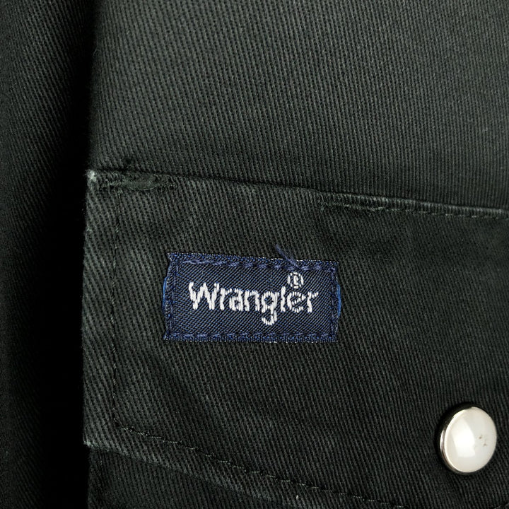 Wrangler Long-Sleeve Western Shirt, Men's Size XL (approx.) cotton Green type dark green Vintage Second Hand