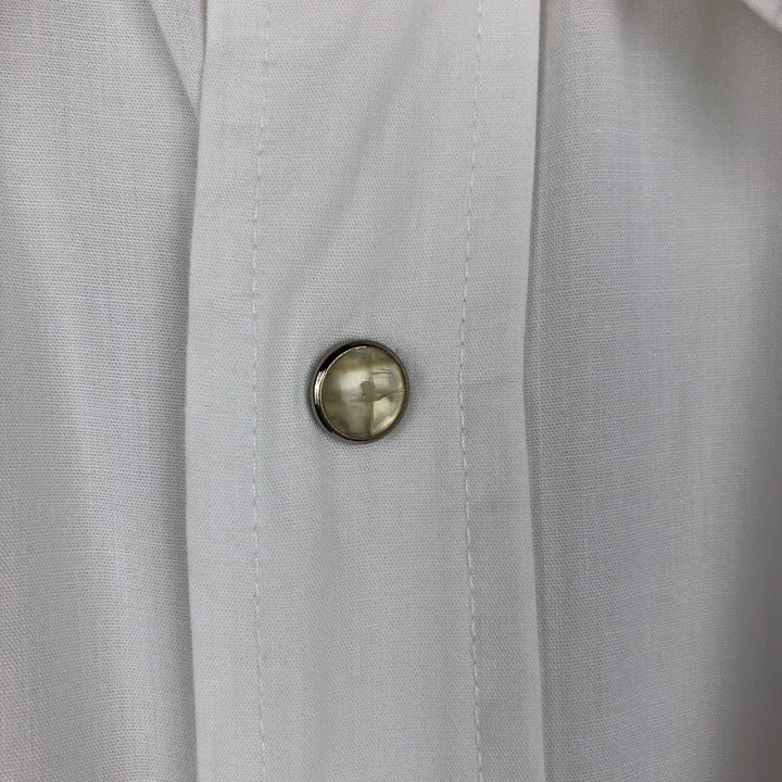 1970'S Wrangler Long-Sleeve Western Shirt, Made in USA, Men's Size L (Equivalent), Vintage cotton white type Vintage Second Hand
