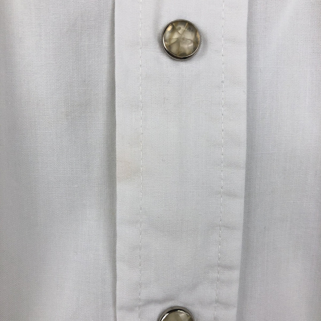 1970'S Wrangler Long-Sleeve Western Shirt, Made in USA, Men's Size L (Equivalent), Vintage cotton white type Vintage Second Hand