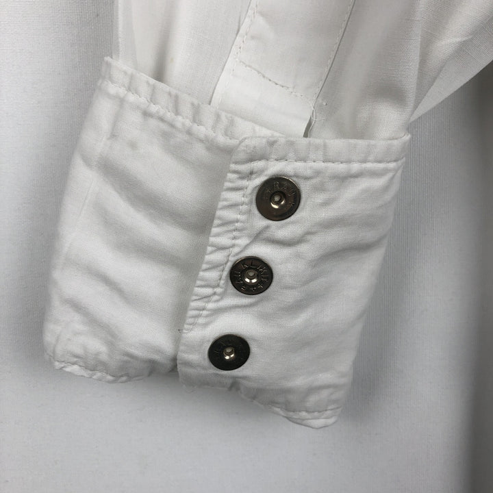 1970'S Wrangler Long-Sleeve Western Shirt, Made in USA, Men's Size L (Equivalent), Vintage cotton white type Vintage Second Hand
