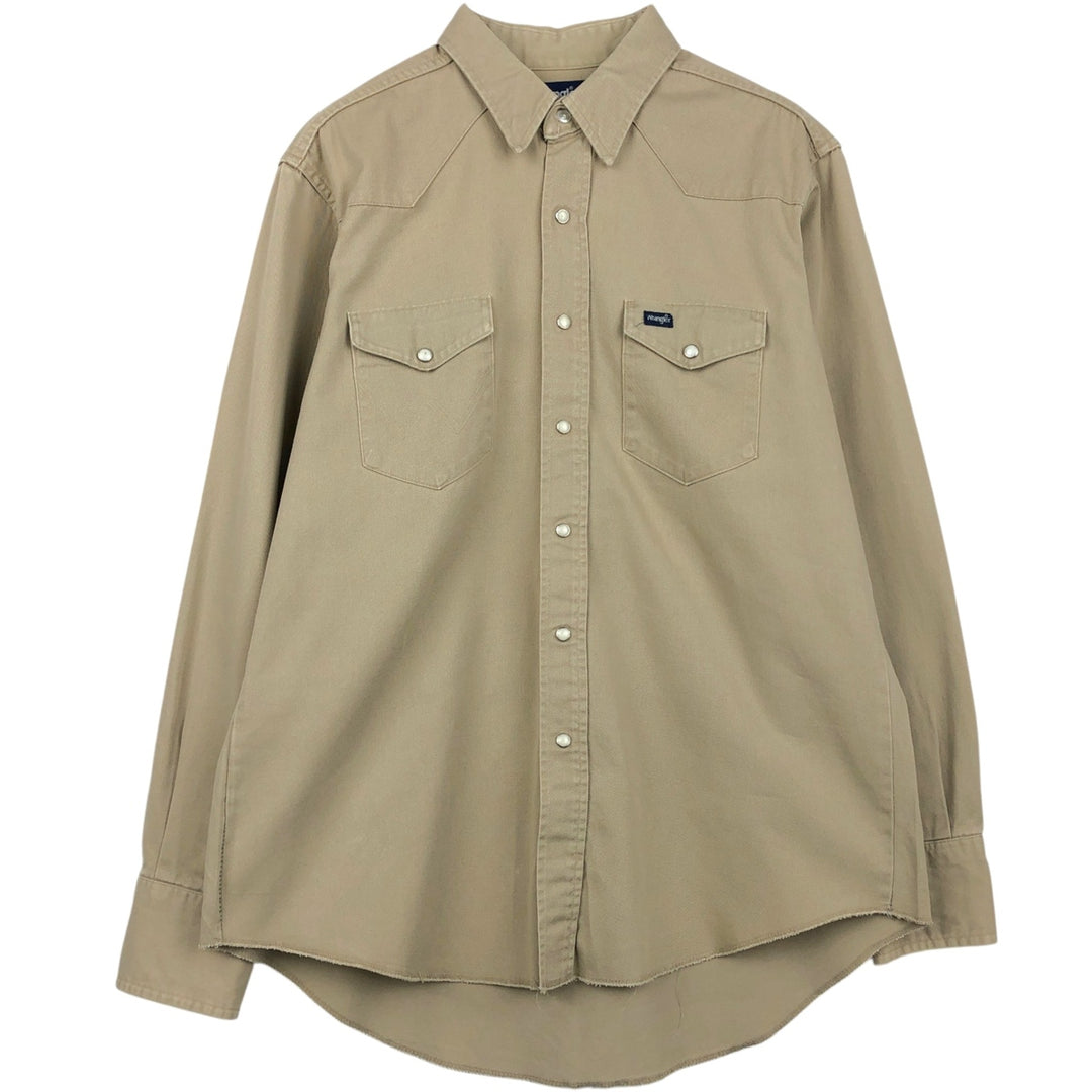 Wrangler Long-Sleeve Western Shirt, Men's Size XL (approx.) unclear Beige type Vintage Second Hand