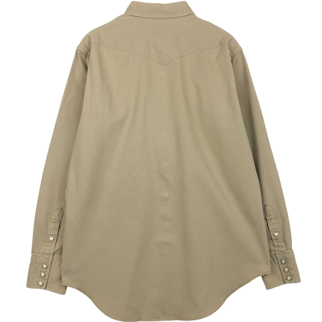 Wrangler Long-Sleeve Western Shirt, Men's Size XL (approx.) unclear Beige type Vintage Second Hand