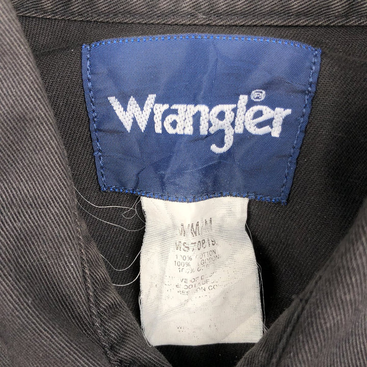 80s-90'S Wrangler Long-Sleeve Western Shirt, Men's Size M (Equivalent), Vintage cotton black type Vintage Second Hand