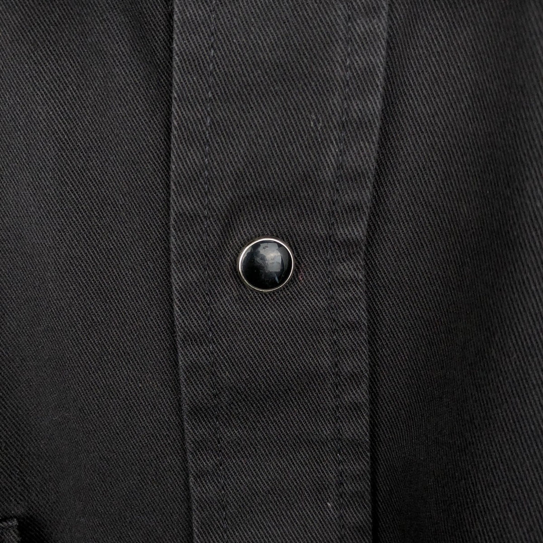 80s-90'S Wrangler Long-Sleeve Western Shirt, Men's Size M (Equivalent), Vintage cotton black type Vintage Second Hand