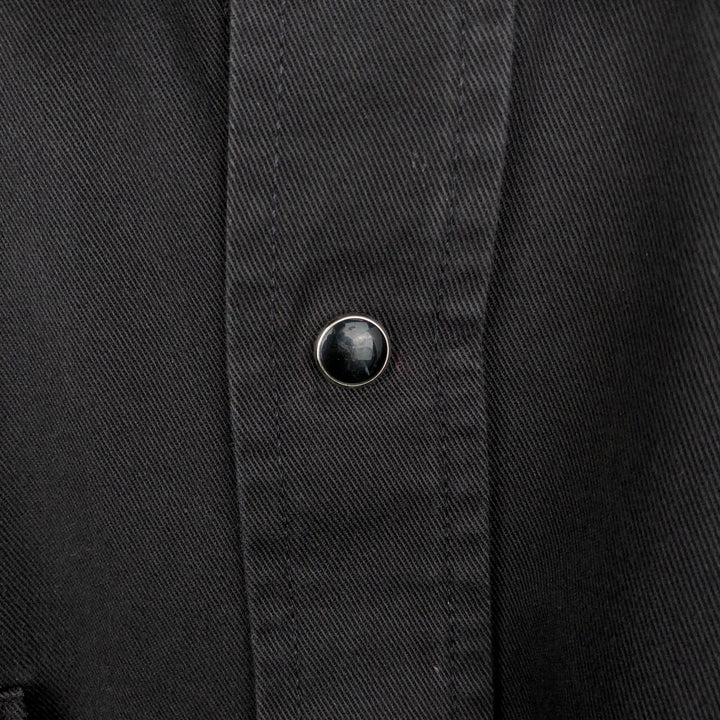 80s-90'S Wrangler Long-Sleeve Western Shirt, Men's Size M (Equivalent), Vintage cotton black type Vintage Second Hand