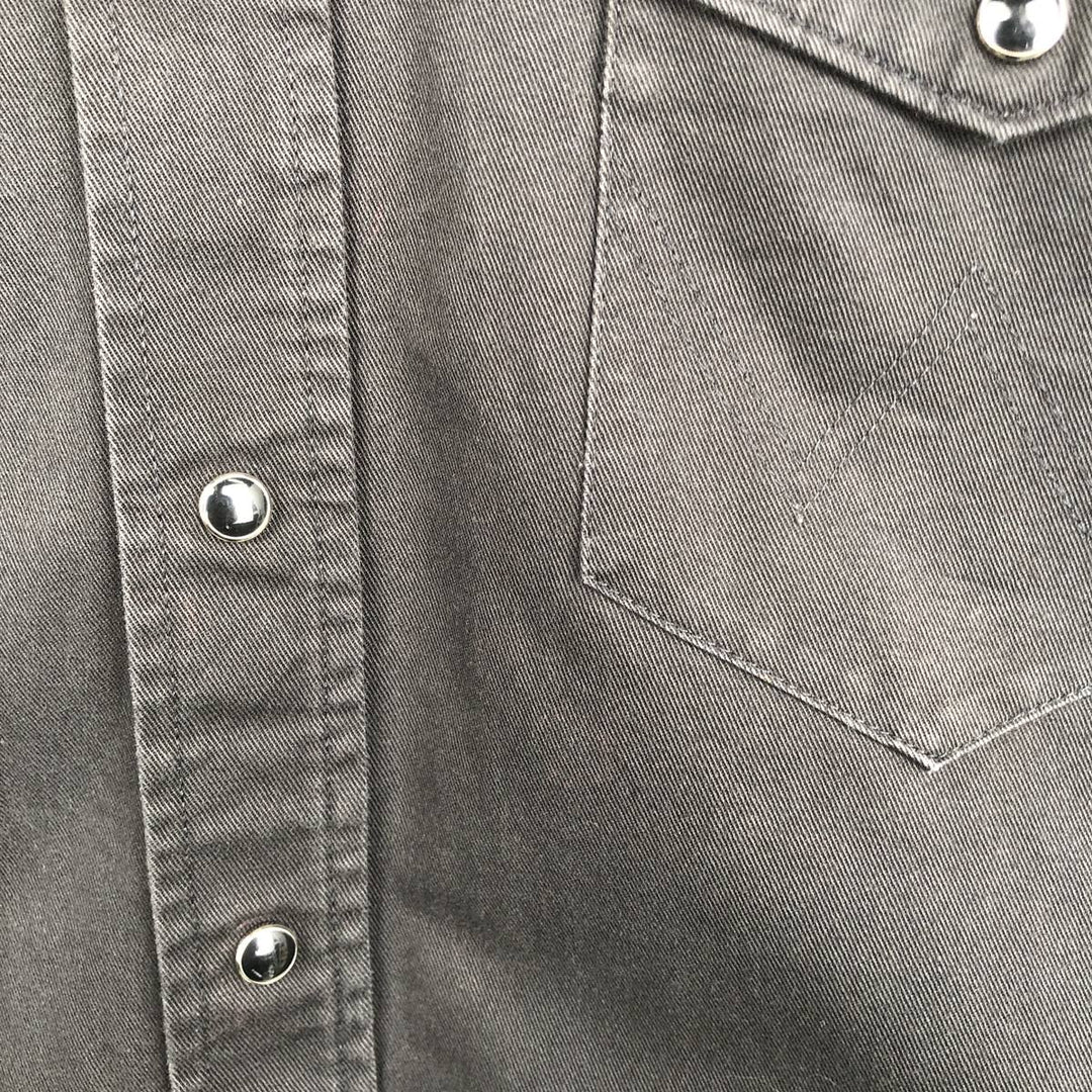 80s-90'S Wrangler Long-Sleeve Western Shirt, Men's Size M (Equivalent), Vintage cotton black type Vintage Second Hand