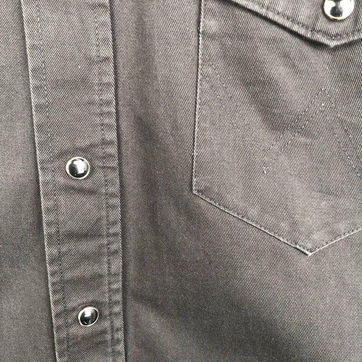 80s-90'S Wrangler Long-Sleeve Western Shirt, Men's Size M (Equivalent), Vintage cotton black type Vintage Second Hand