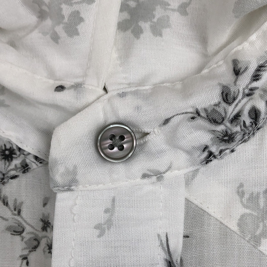 1970'S H BAR C Floral Print Long-Sleeve Western Shirt, Men's Size L (Equivalent), Vintage unclear white type Vintage Second Hand