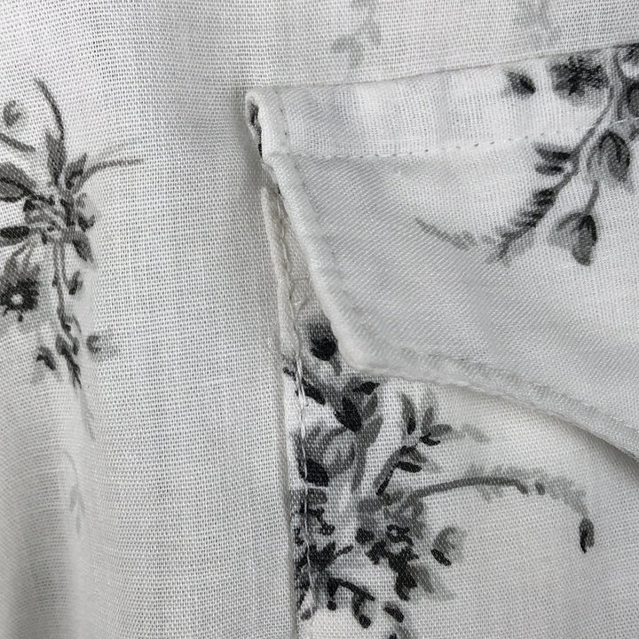 1970'S H BAR C Floral Print Long-Sleeve Western Shirt, Men's Size L (Equivalent), Vintage unclear white type Vintage Second Hand