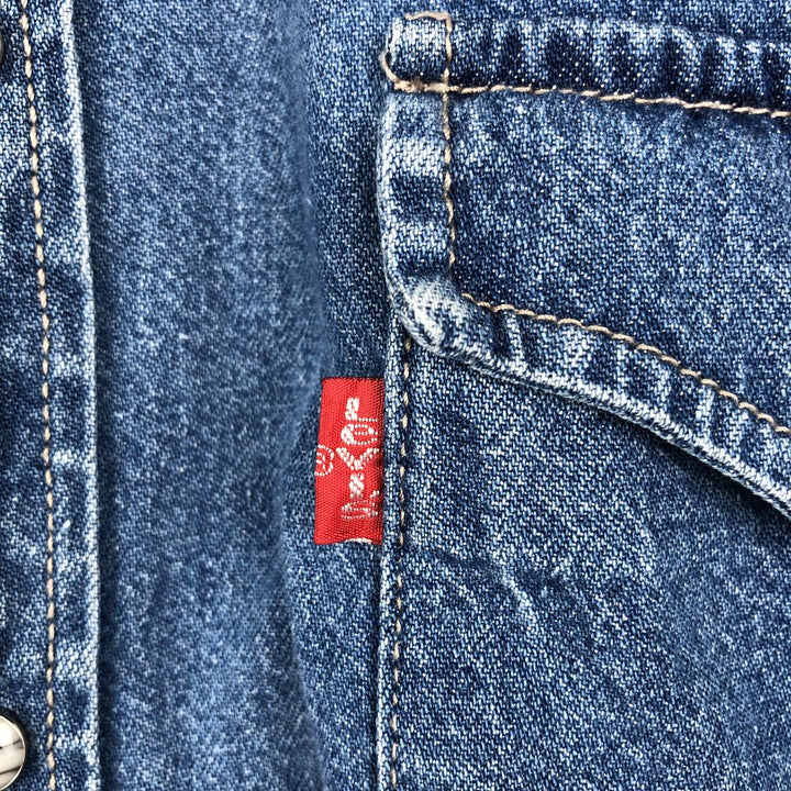 Levi's Long-Sleeve Denim Western Shirt, Men's Size L (approx.) cotton blue type Vintage Second Hand