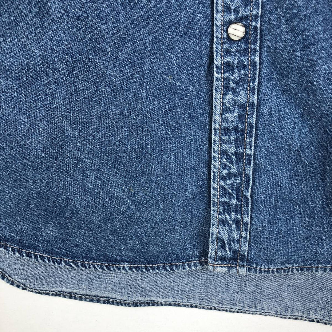 Levi's Long-Sleeve Denim Western Shirt, Men's Size L (approx.) cotton blue type Vintage Second Hand