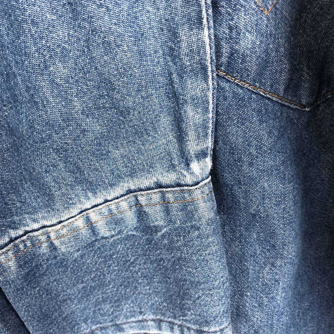 80s-90'S Wrangler Long-Sleeve Denim Western Shirt, Men's Size L (Equivalent), Vintage unclear blue type Vintage Second Hand