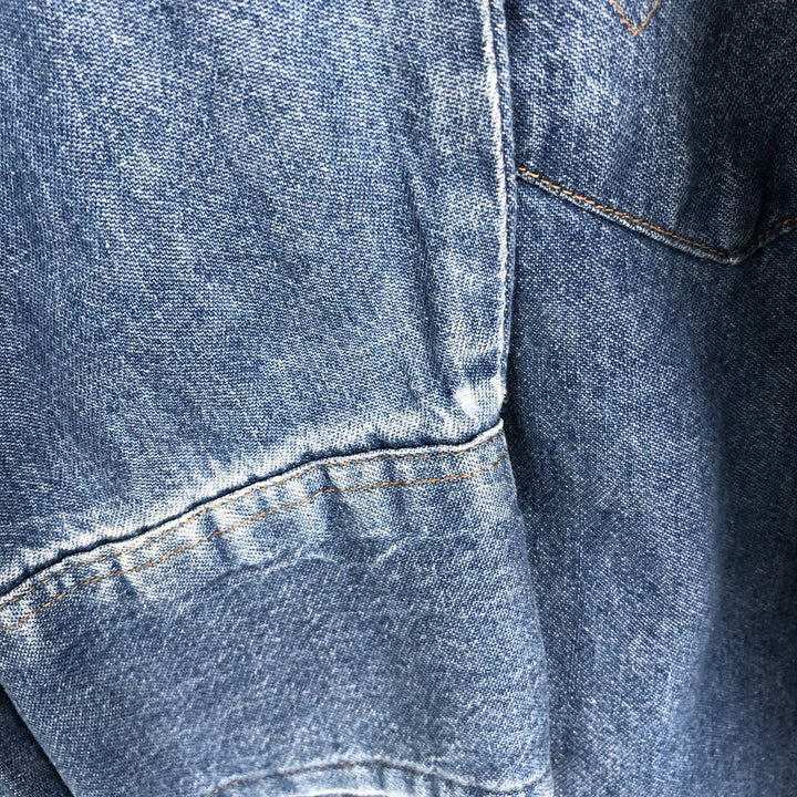 80s-90'S Wrangler Long-Sleeve Denim Western Shirt, Men's Size L (Equivalent), Vintage unclear blue type Vintage Second Hand