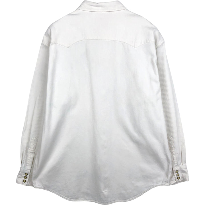 Levi's RED TAB Stripe Pattern Long-Sleeve Western Shirt, Men's Size XL (approx.) cotton white type Vintage Second Hand