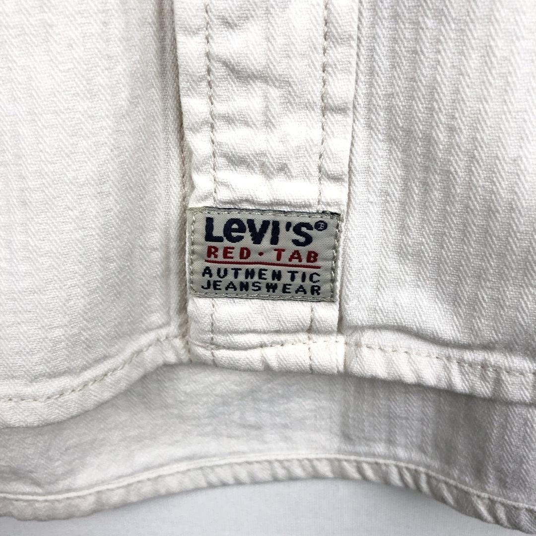 Levi's RED TAB Stripe Pattern Long-Sleeve Western Shirt, Men's Size XL (approx.) cotton white type Vintage Second Hand
