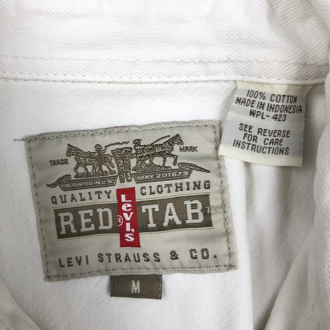 Levi's RED TAB Long-Sleeve Denim Western Shirt, Men's Size M (approx.) cotton white type Vintage Second Hand