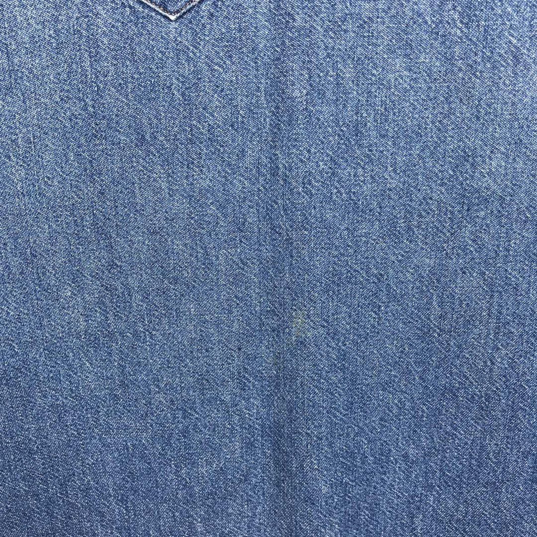 80s-90'S Wrangler Long-Sleeve Denim Western Shirt, Men's Size L (Equivalent), Vintage cotton blue type Vintage Second Hand