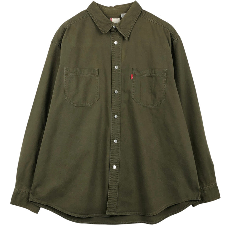 90s-00'S Levi's Long-Sleeve Denim Shirt, Men's XL (approx.), Regular Collar, Vintage cotton Khaki type Vintage Second Hand