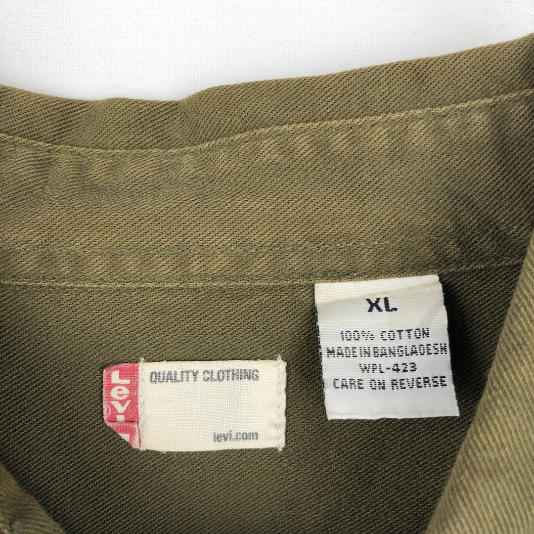 90s-00'S Levi's Long-Sleeve Denim Shirt, Men's XL (approx.), Regular Collar, Vintage cotton Khaki type Vintage Second Hand