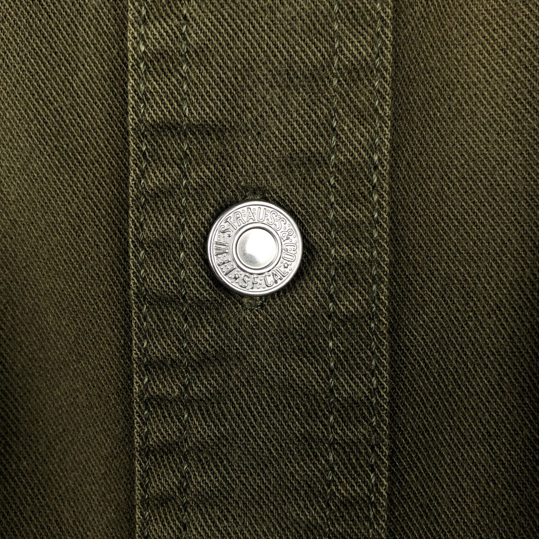 90s-00'S Levi's Long-Sleeve Denim Shirt, Men's XL (approx.), Regular Collar, Vintage cotton Khaki type Vintage Second Hand