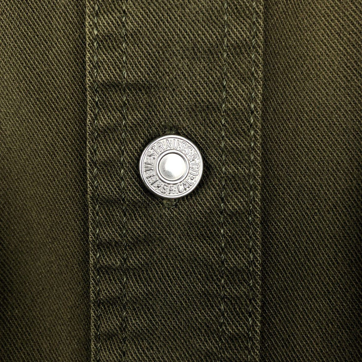 90s-00'S Levi's Long-Sleeve Denim Shirt, Men's XL (approx.), Regular Collar, Vintage cotton Khaki type Vintage Second Hand