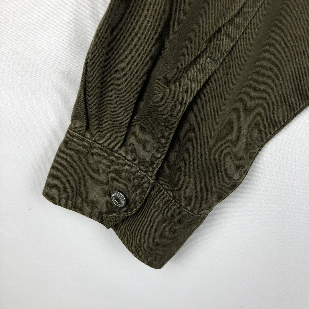 90s-00'S Levi's Long-Sleeve Denim Shirt, Men's XL (approx.), Regular Collar, Vintage cotton Khaki type Vintage Second Hand