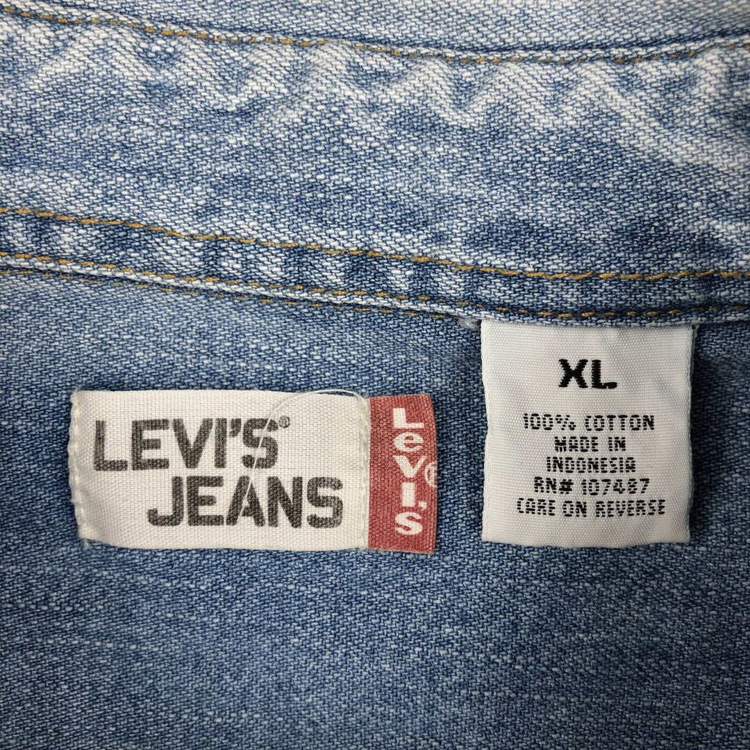 90s-00'S Levi's Jeans Long-Sleeve Denim Shirt, Men's Size XL (Equivalent), Vintage cotton blue type Vintage Second Hand