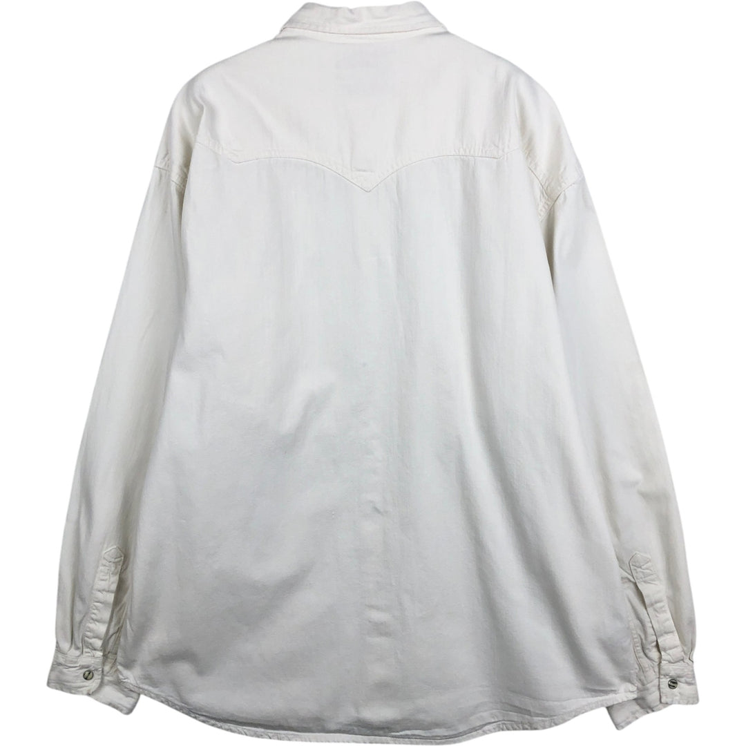 Levi's long-sleeved white denim western shirt, men's size XL. cotton white type Vintage Second Hand
