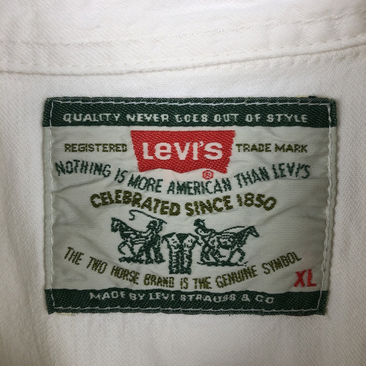 Levi's long-sleeved white denim western shirt, men's size XL. cotton white type Vintage Second Hand