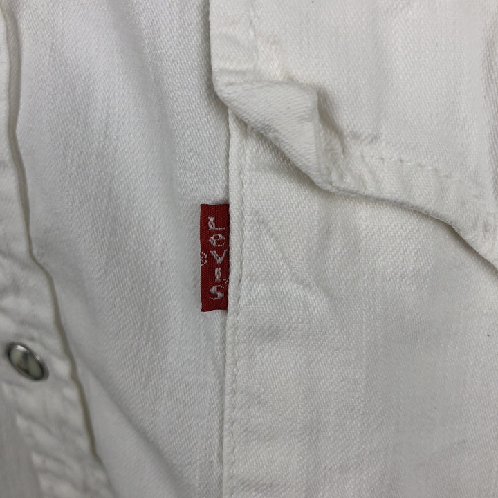 Levi's long-sleeved white denim western shirt, men's size XL. cotton white type Vintage Second Hand