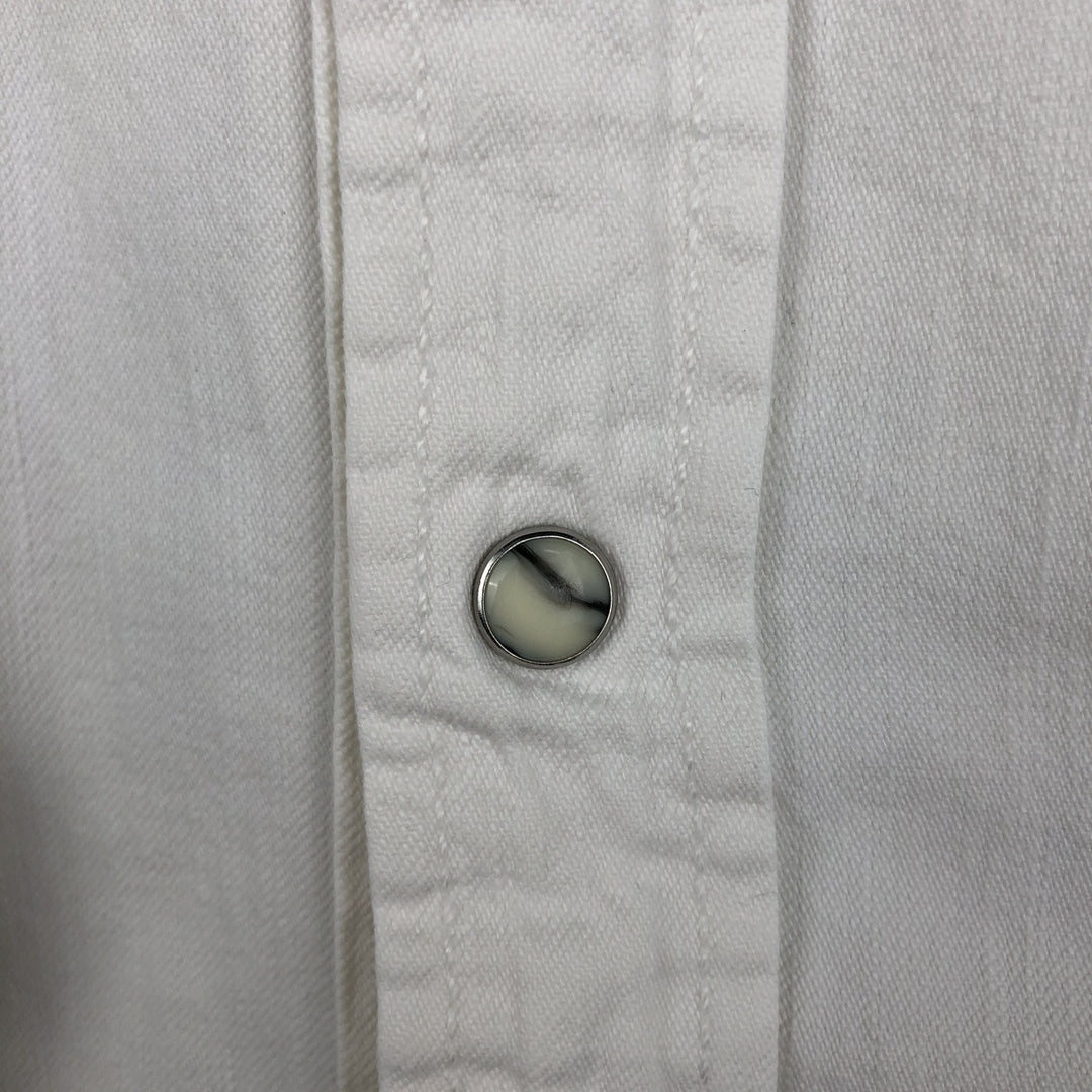 Levi's long-sleeved white denim western shirt, men's size XL. cotton white type Vintage Second Hand