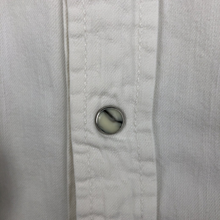 Levi's long-sleeved white denim western shirt, men's size XL. cotton white type Vintage Second Hand