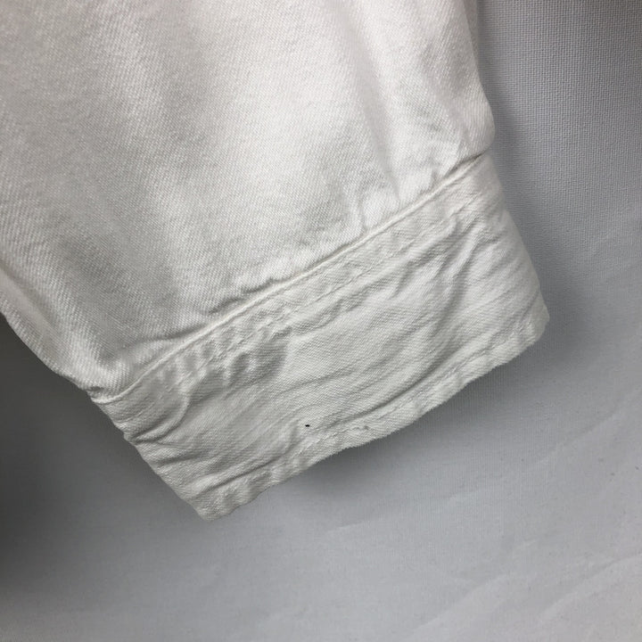 Levi's long-sleeved white denim western shirt, men's size XL. cotton white type Vintage Second Hand