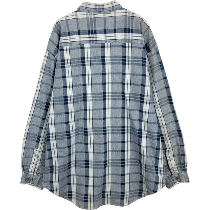 Levi's Check Pattern Men's XL (approx.) cotton navy blue type Vintage Second Hand
