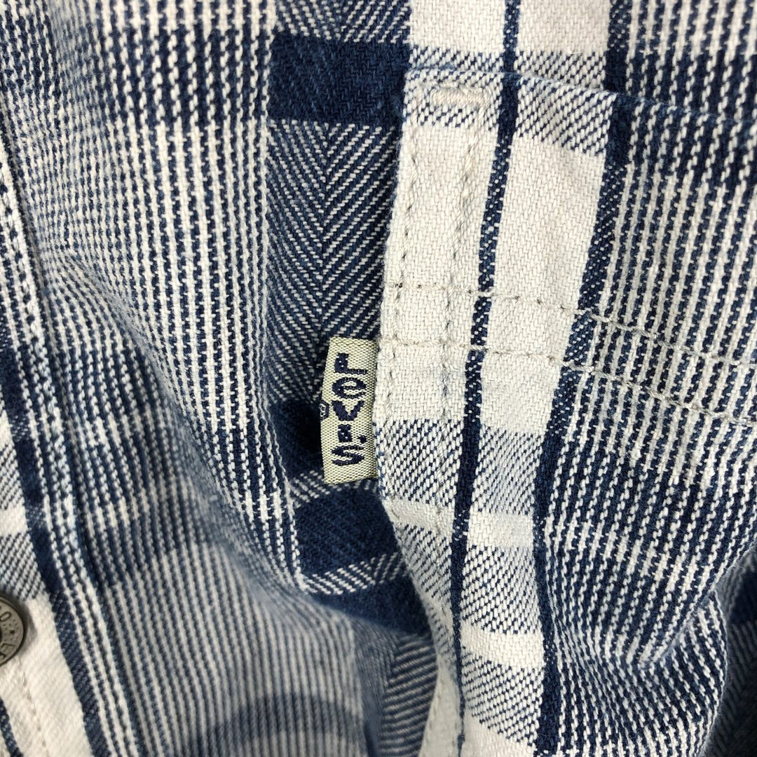 Levi's Check Pattern Men's XL (approx.) cotton navy blue type Vintage Second Hand